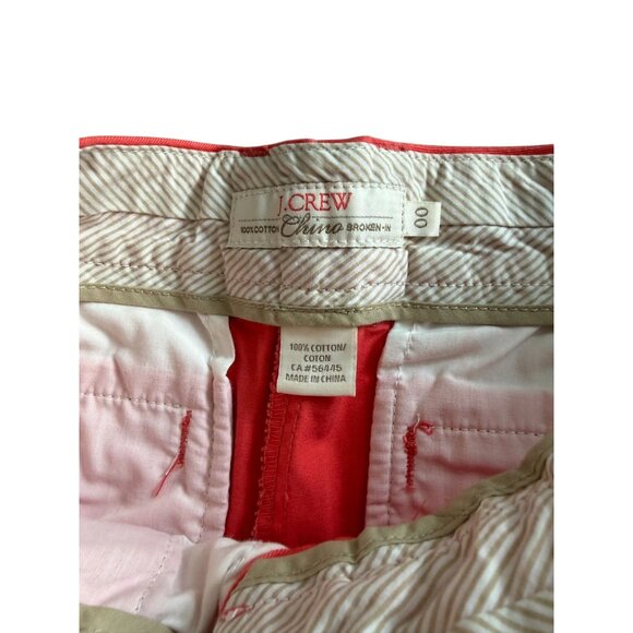 J CREW 100% Cotton Orange Broken In Chino Shorts Size 00 - Picture 2 of 7
